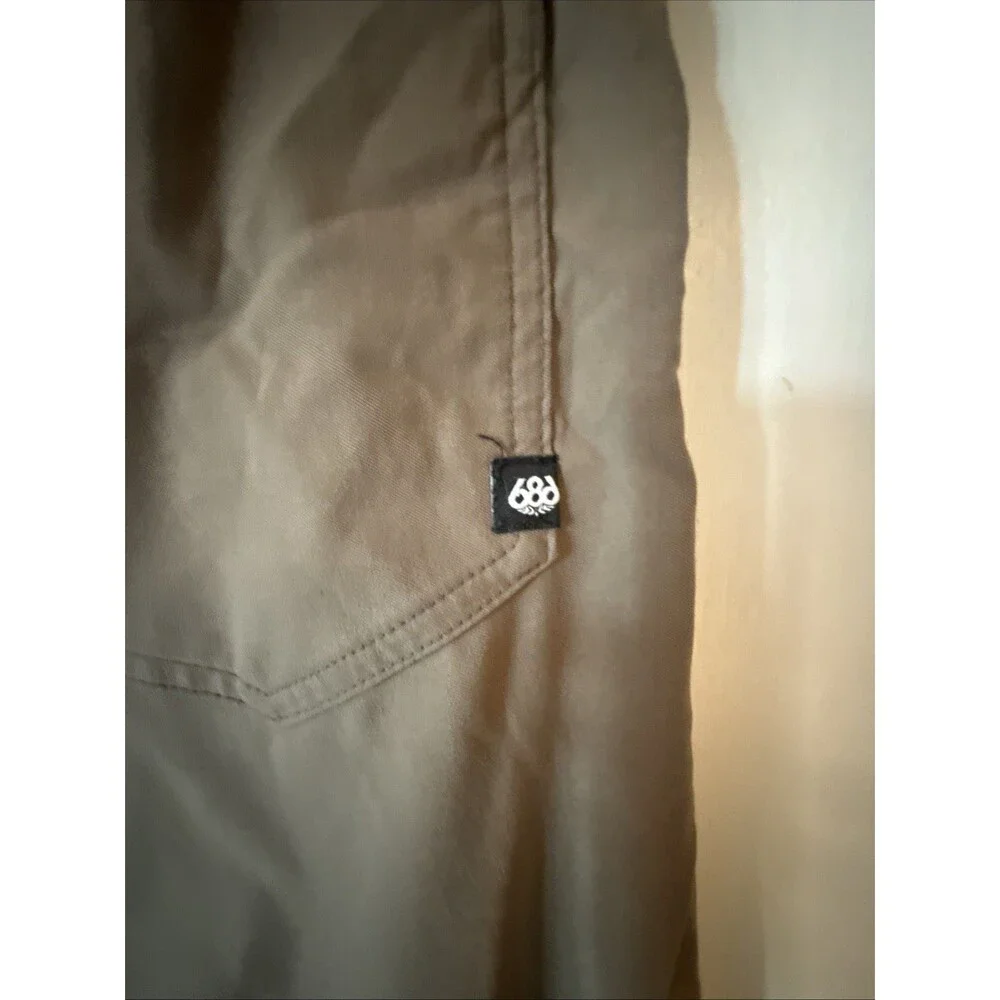 686 Everywhere Brown Slim Fit Taper Stretch Pants Comfy Travel | Mens 30Wx 30L